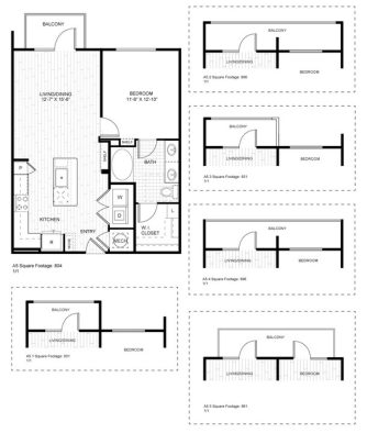 Ash at the Branch Floor Plan 1 Bedroom 1 Bath 1 Bed 1 Bath 759 sqft