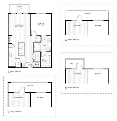 Ash at the Branch Floor Plan 1 Bedroom 1 Bath 1 Bed 1 Bath 788 sqft